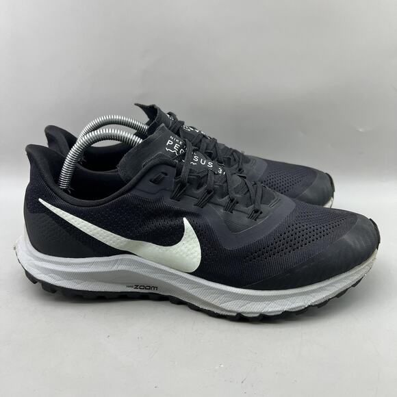 Nike Air Zoom Pegasus 36 Trail Shoes Men Size 10.5 Black White Running Sneakers - Picture 1 of 10